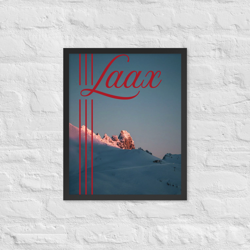 LAAX Sunset Poster – Black frame, 40×50 cm