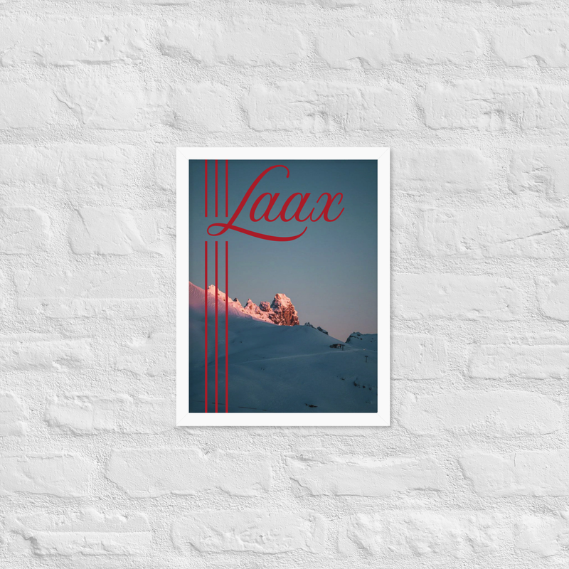 LAAX Sunset Poster – White frame, 30×40 cm