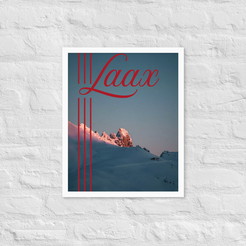 LAAX Sunset Poster – White frame, 40×50 cm
