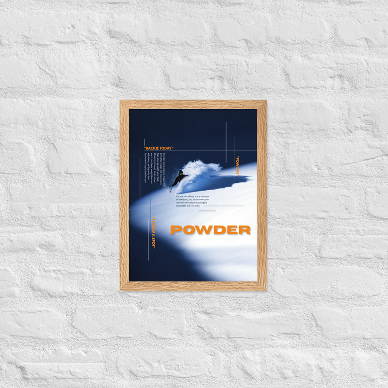 Powder Poster – Oak frame, 30×40 cm