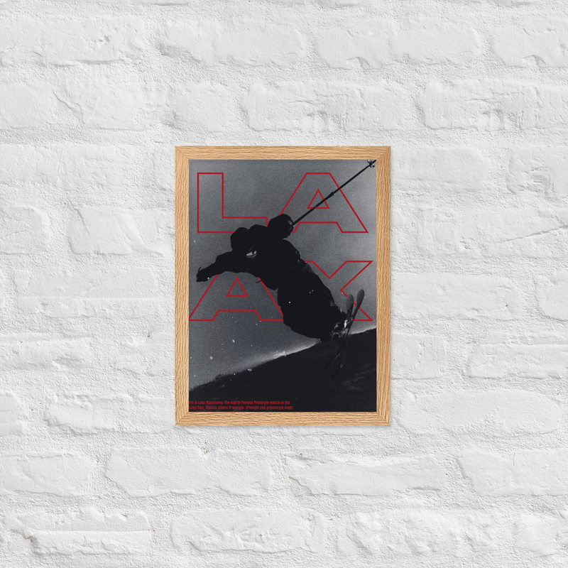 LAAX Freestyle Poster – Oak frame, 30×40 cm